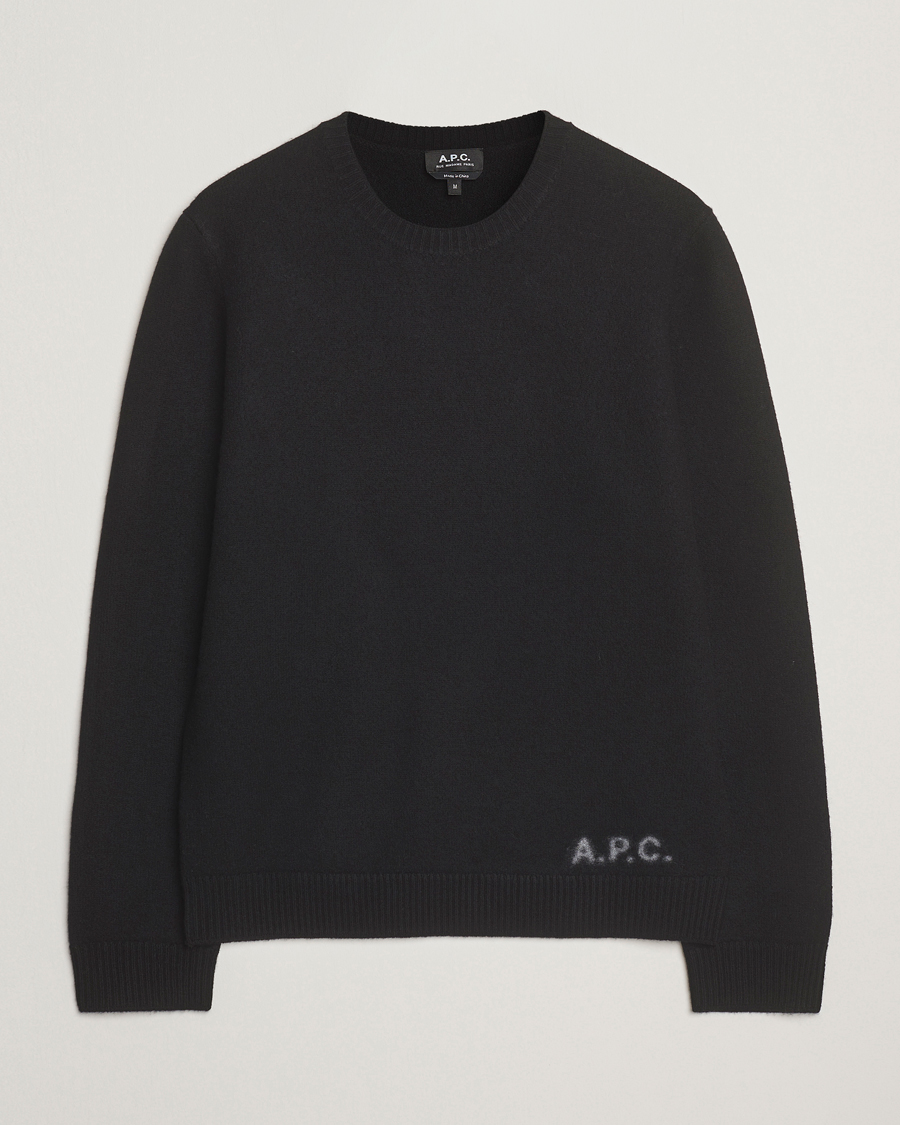 Herr | Tröjor | A.P.C. | Edward Wool Knitted Sweater Black