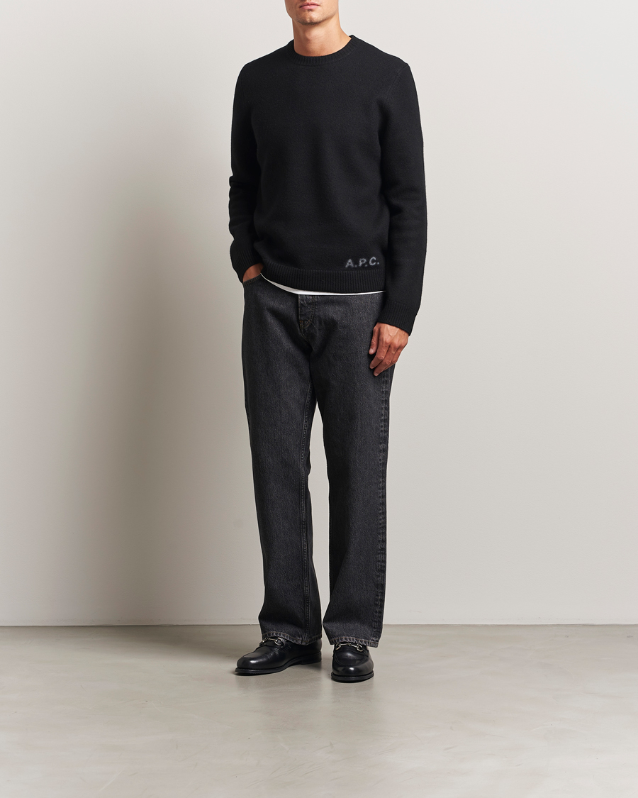 Herr | Tröjor | A.P.C. | Edward Wool Knitted Sweater Black