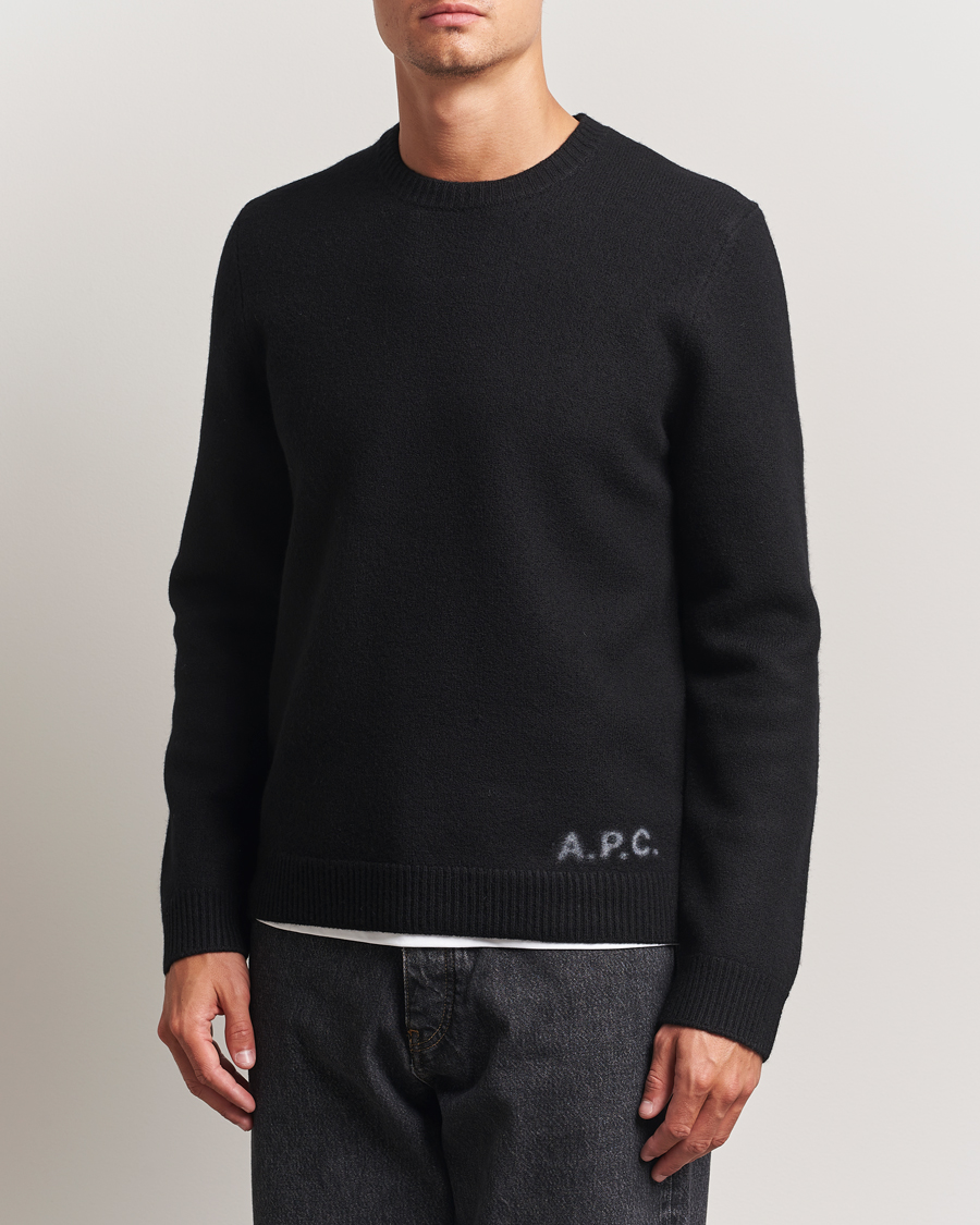 Herr | Tröjor | A.P.C. | Edward Wool Knitted Sweater Black