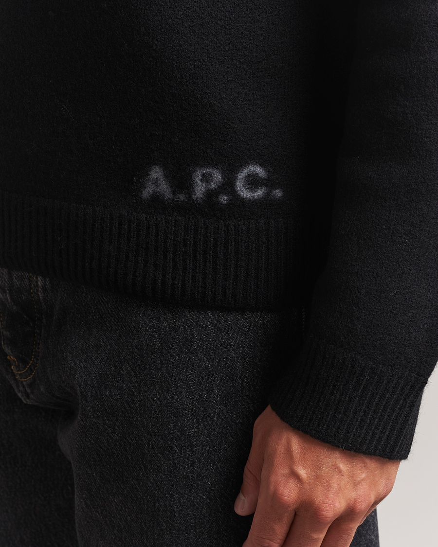 Herr | Tröjor | A.P.C. | Edward Wool Knitted Sweater Black