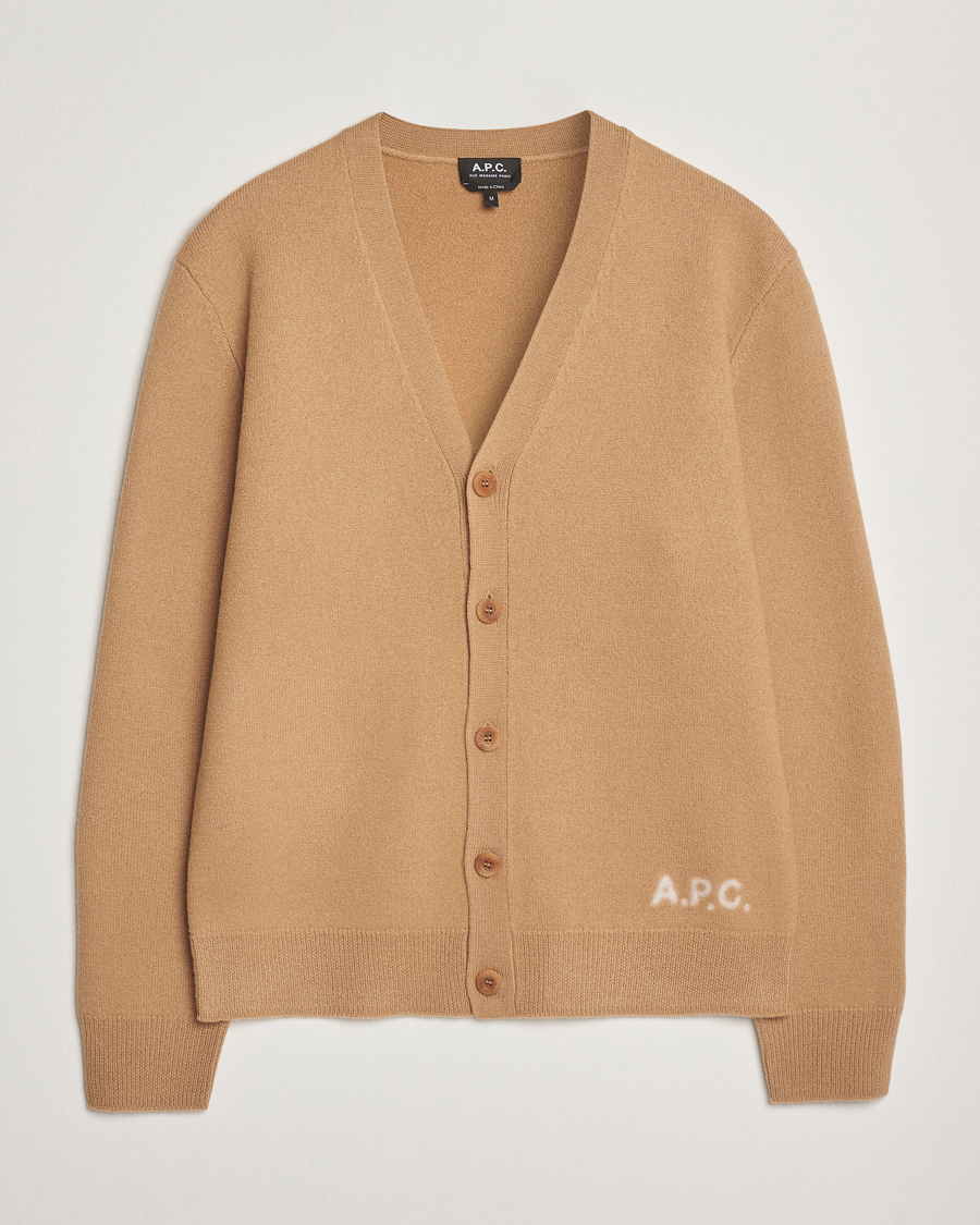Herr | Tröjor | A.P.C. | Kenny Wool Knitted Cardigan Camel