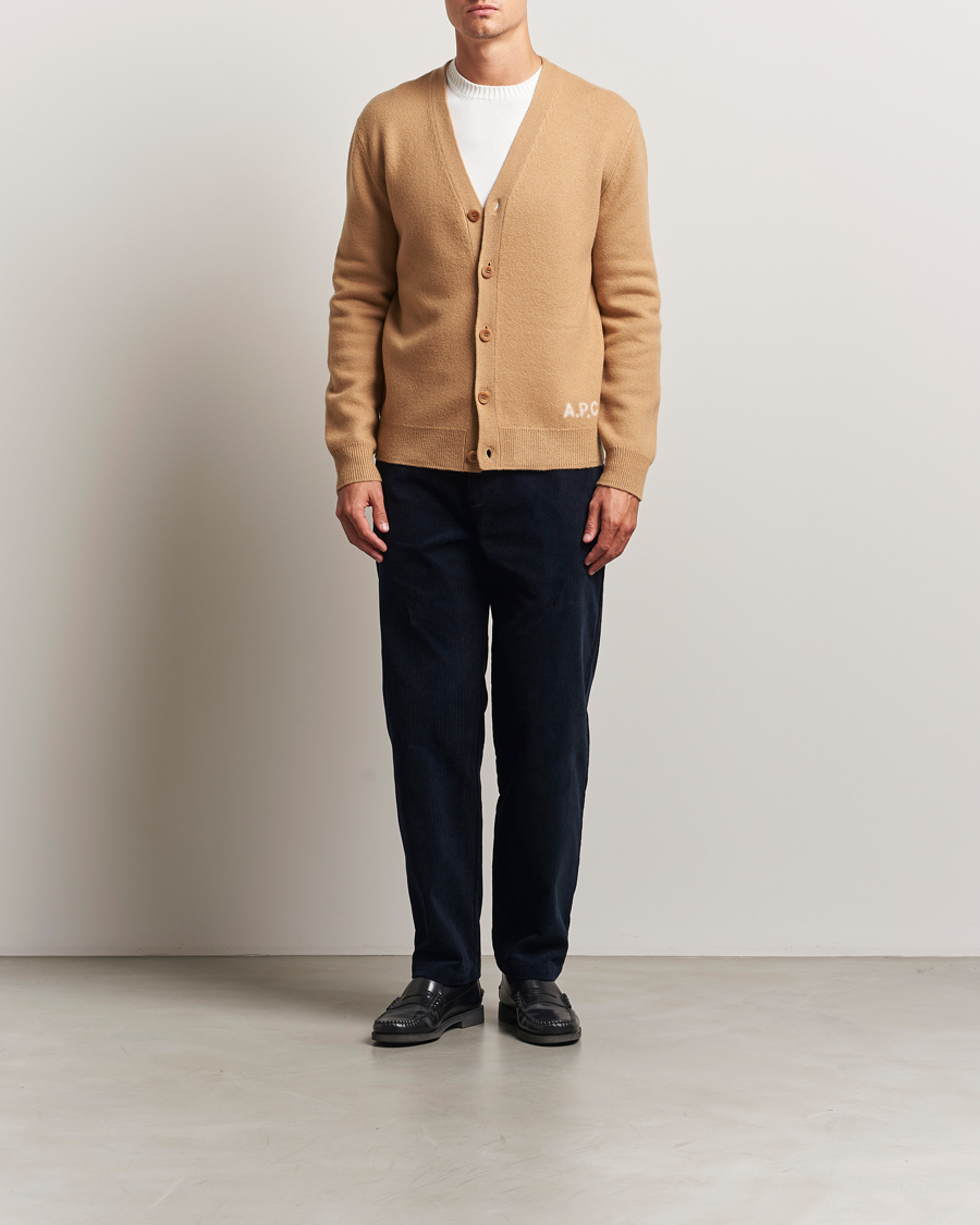 Herr | Tröjor | A.P.C. | Kenny Wool Knitted Cardigan Camel