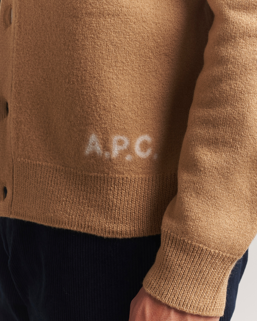 Herr | Tröjor | A.P.C. | Kenny Wool Knitted Cardigan Camel