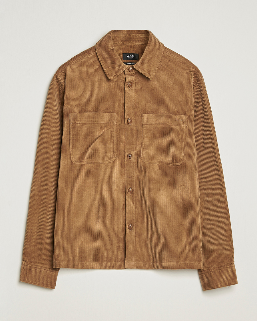 Herr | Skjortor | A.P.C. | Leon Corduroy Overshirt Brown