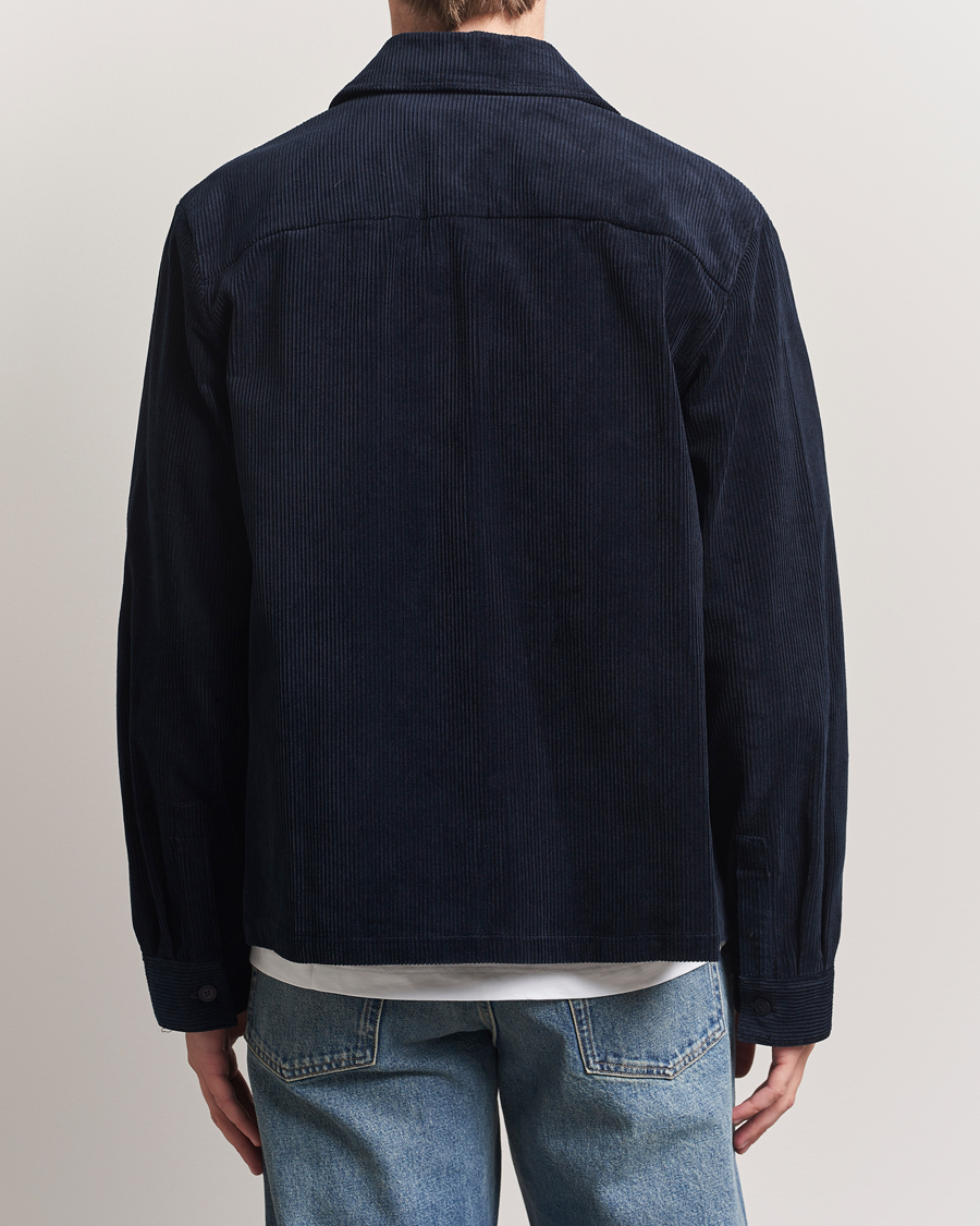Herr | Skjortor | A.P.C. | Leon Corduroy Overshirt Dark Navy