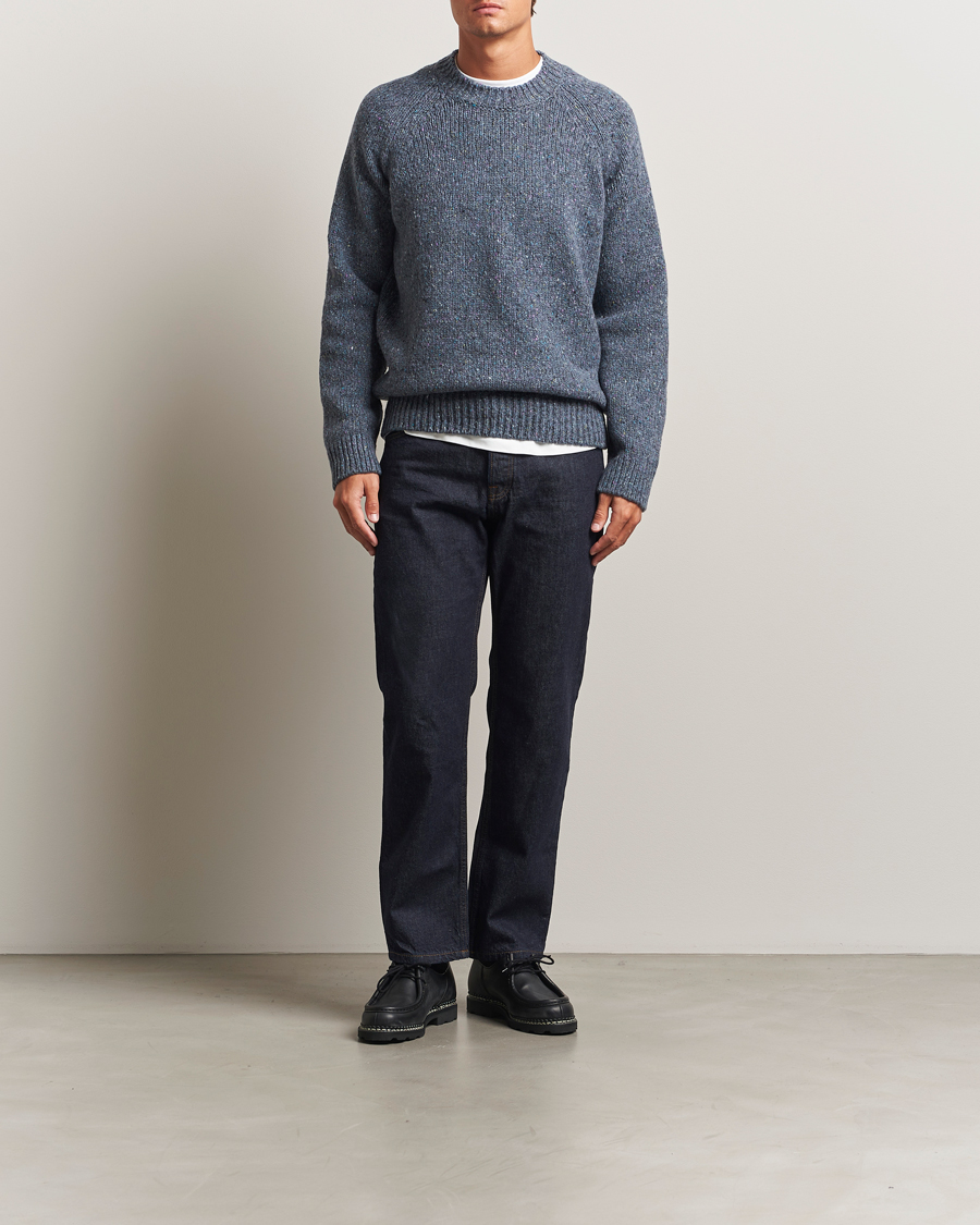 Herr | Tröjor | A.P.C. | Harris Wool Knitted Sweater Blue Grey