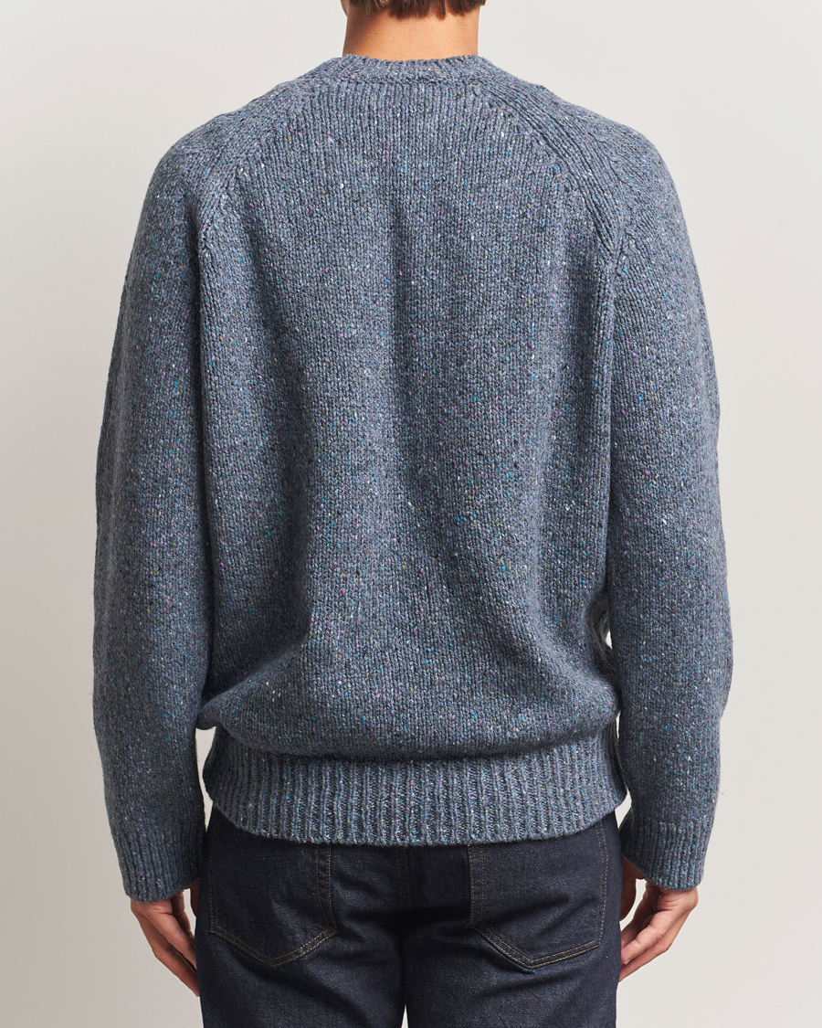 Herr | Tröjor | A.P.C. | Harris Wool Knitted Sweater Blue Grey