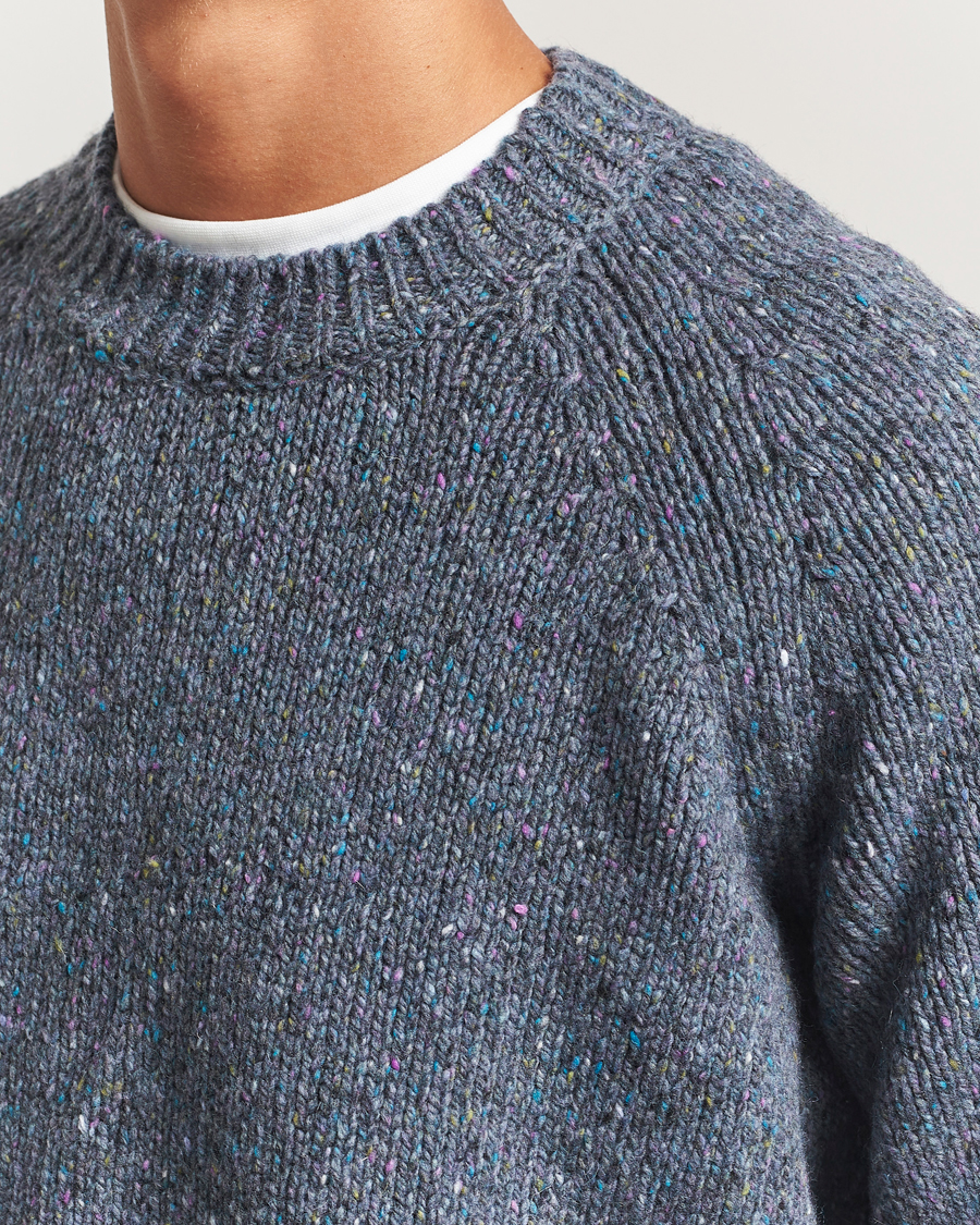 Herr | Tröjor | A.P.C. | Harris Wool Knitted Sweater Blue Grey