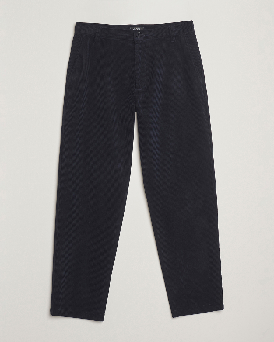 Herr | Byxor | A.P.C. | Lawrence Corduroy Trousers Dark Navy