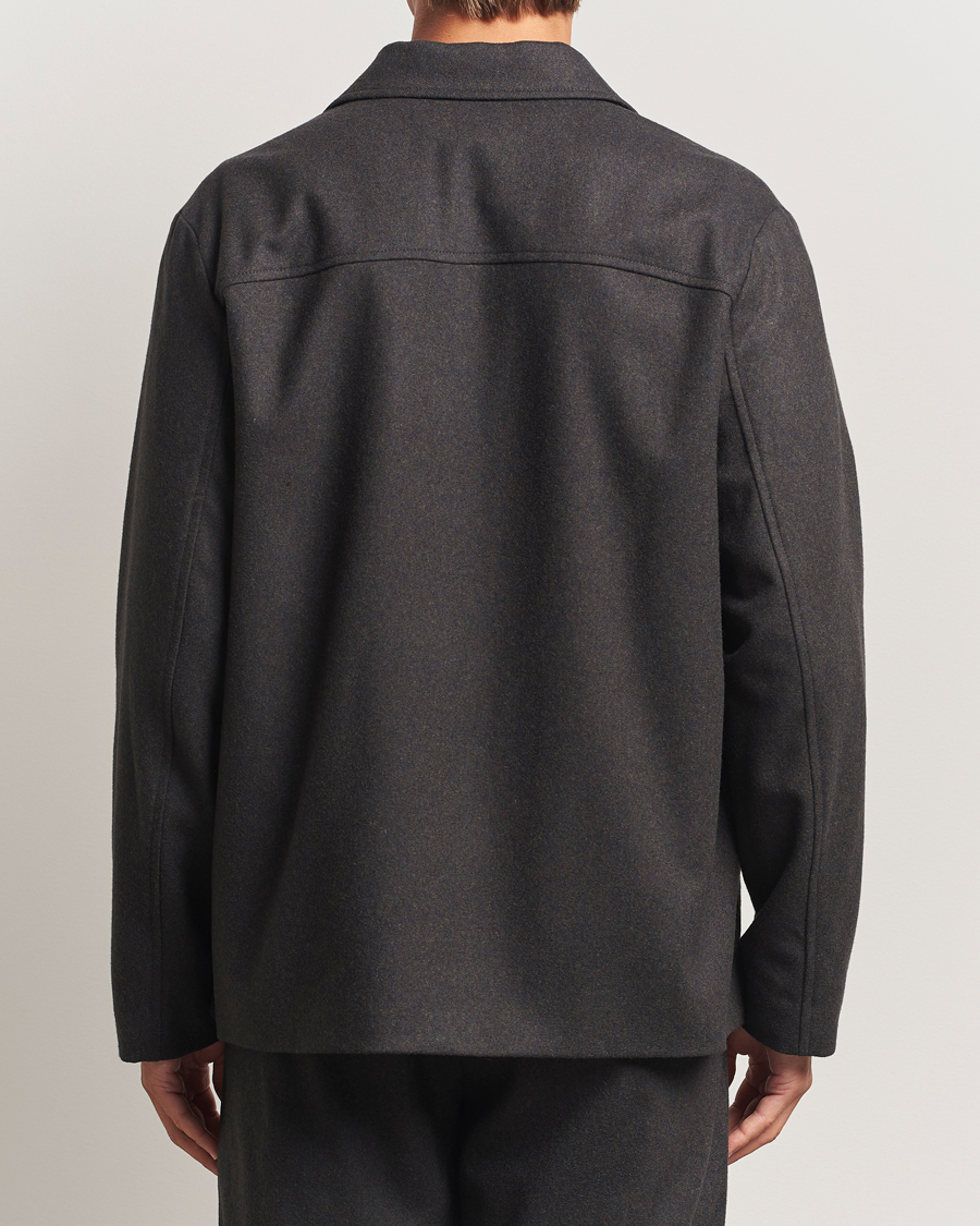 Herr | Jackor | A.P.C. | Jamie Wool Flannel Shirt Jacket Dark Brown