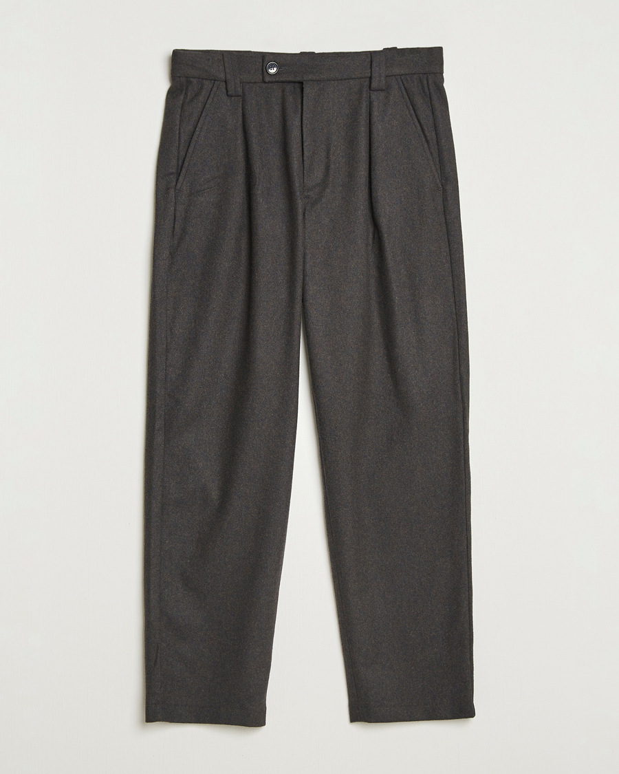 Herr | Byxor | A.P.C. | Renato Wool Flannel Trousers Dark Brown