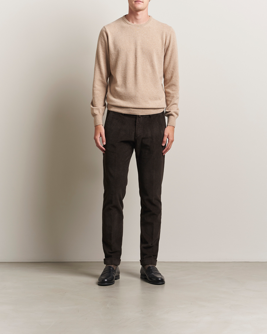 Herr | Tröjor | Morgano | Wool/Cashmere Crewneck Beige