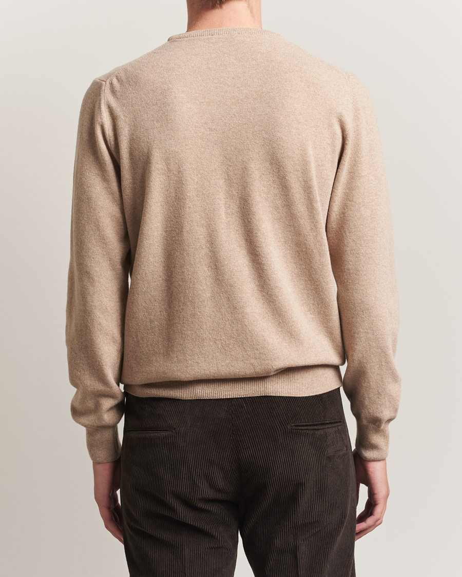 Herr | Tröjor | Morgano | Wool/Cashmere Crewneck Beige