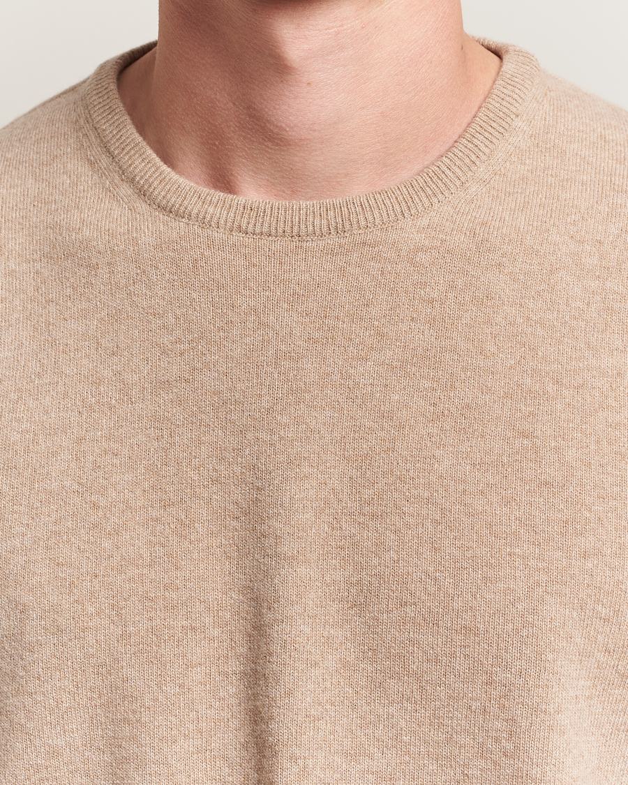 Herr | Tröjor | Morgano | Wool/Cashmere Crewneck Beige