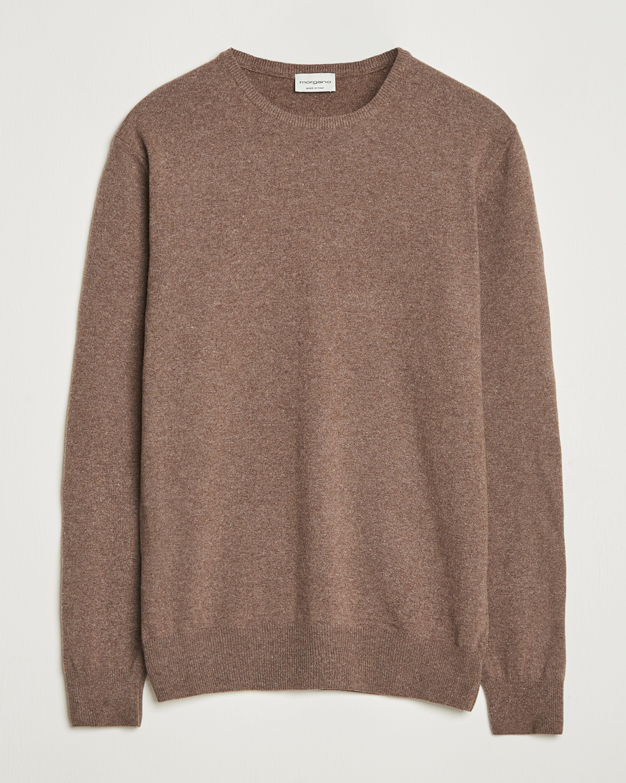 Herr | Tröjor | Morgano | Wool/Cashmere Crewneck Brown