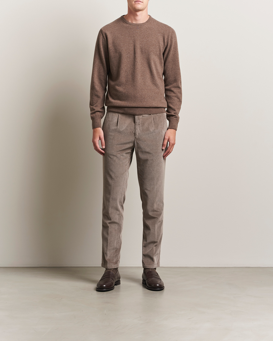 Herr | Tröjor | Morgano | Wool/Cashmere Crewneck Brown