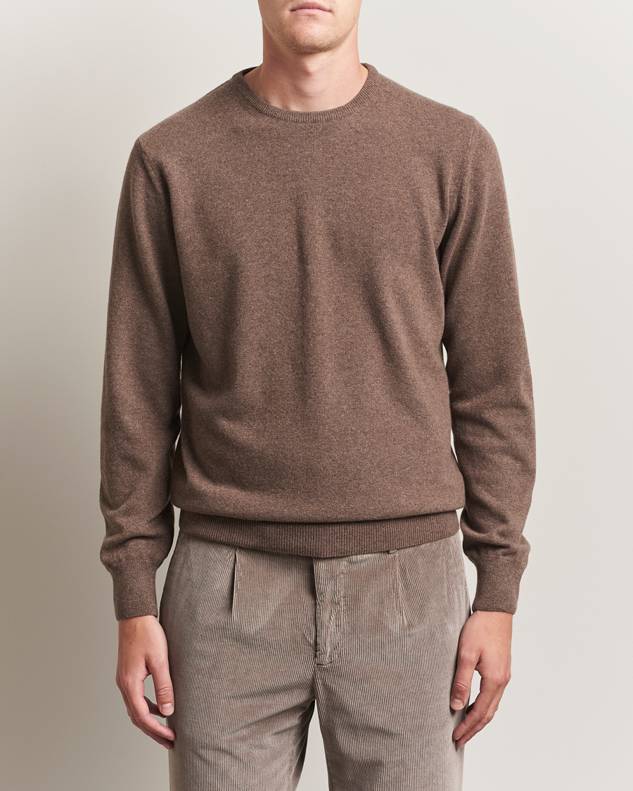 Herr | Tröjor | Morgano | Wool/Cashmere Crewneck Brown