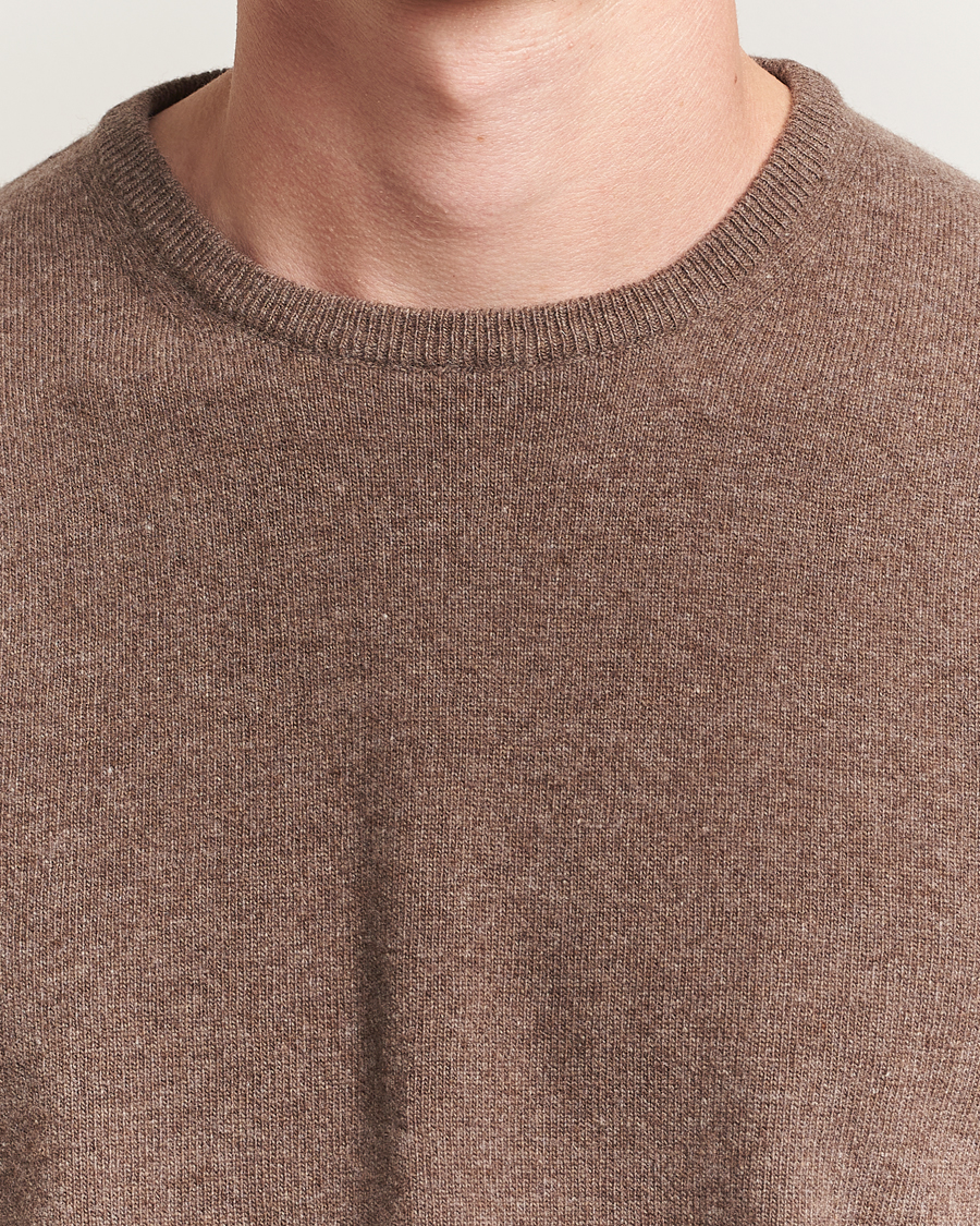 Herr | Tröjor | Morgano | Wool/Cashmere Crewneck Brown