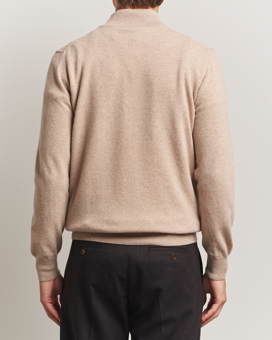 Herr | Tröjor | Morgano | Wool/Cashmere Half-Zip Beige