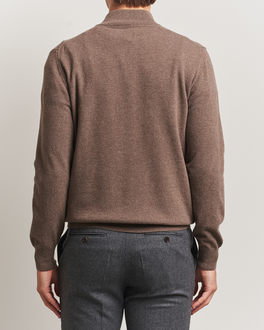 Herr | Tröjor | Morgano | Wool/Cashmere Half-Zip Brown