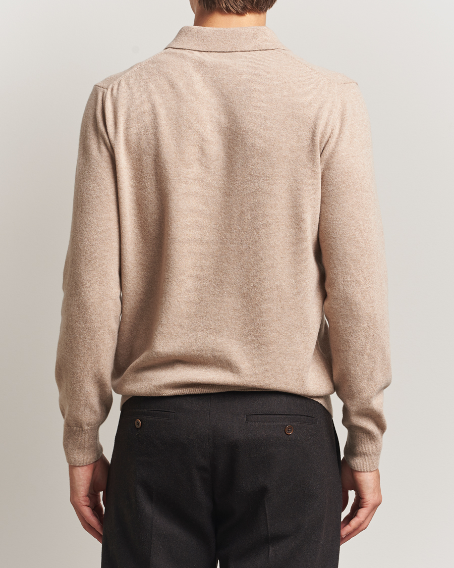Herr | Tröjor | Morgano | Wool/Cashmere Polo Beige