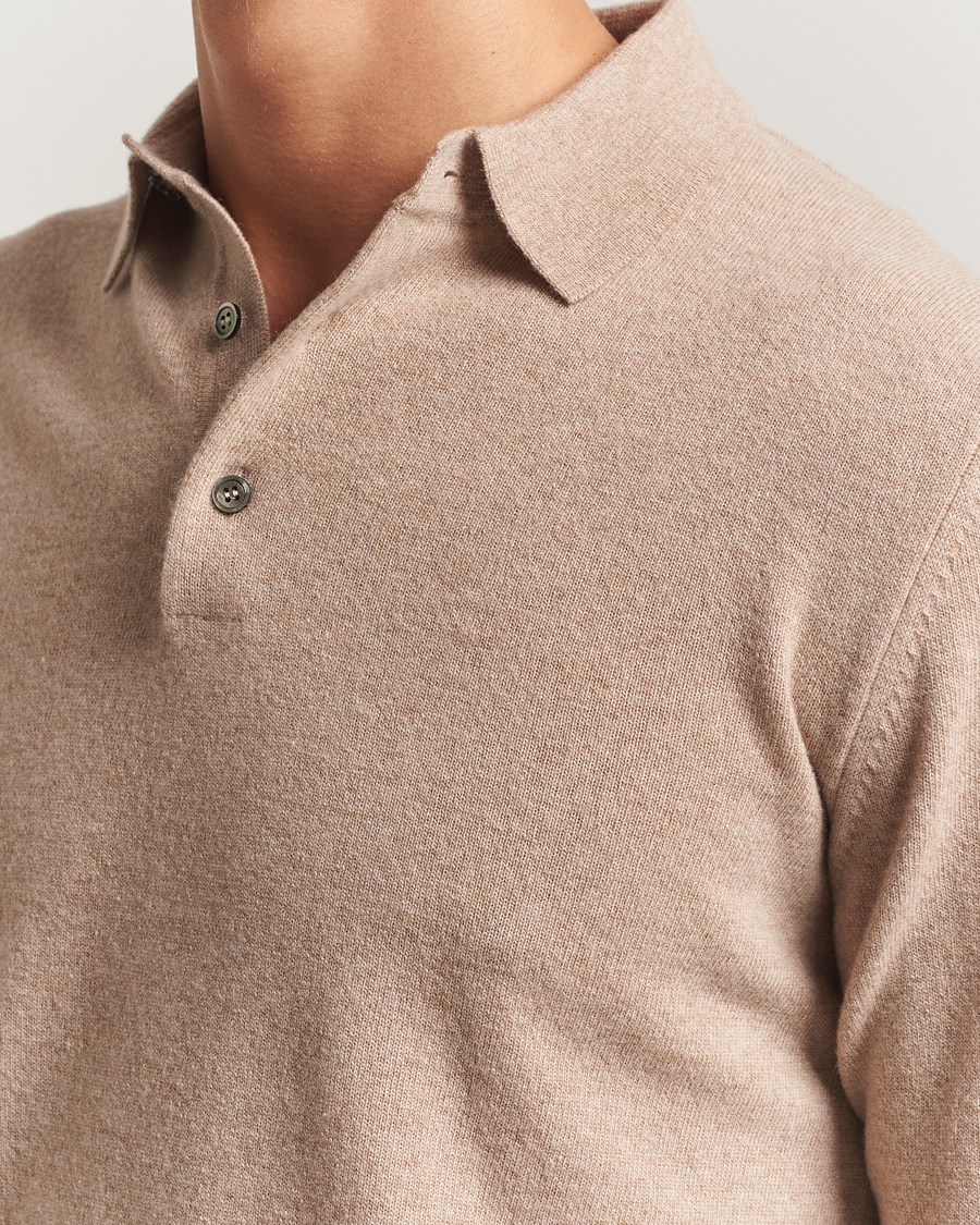 Herr | Tröjor | Morgano | Wool/Cashmere Polo Beige