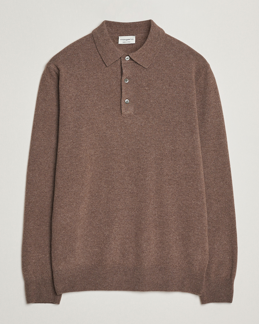 Herr | Tröjor | Morgano | Wool/Cashmere Polo Brown