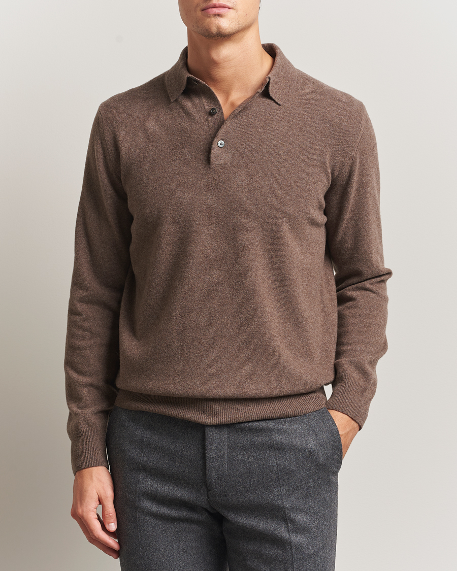 Herr | Tröjor | Morgano | Wool/Cashmere Polo Brown
