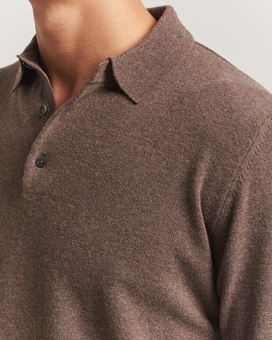 Herr | Tröjor | Morgano | Wool/Cashmere Polo Brown