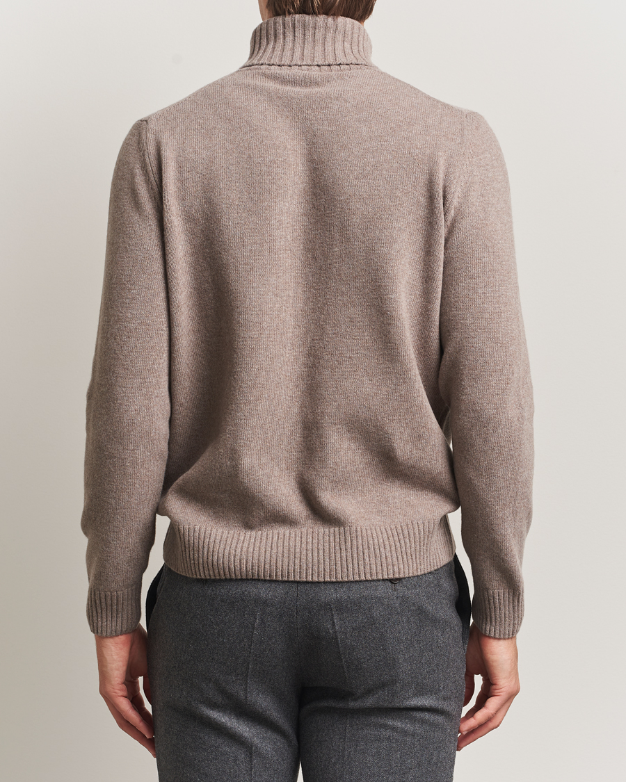 Herr | Tröjor | Morgano | Wool/Cashmere Heavy Knit Rollneck Light Brown