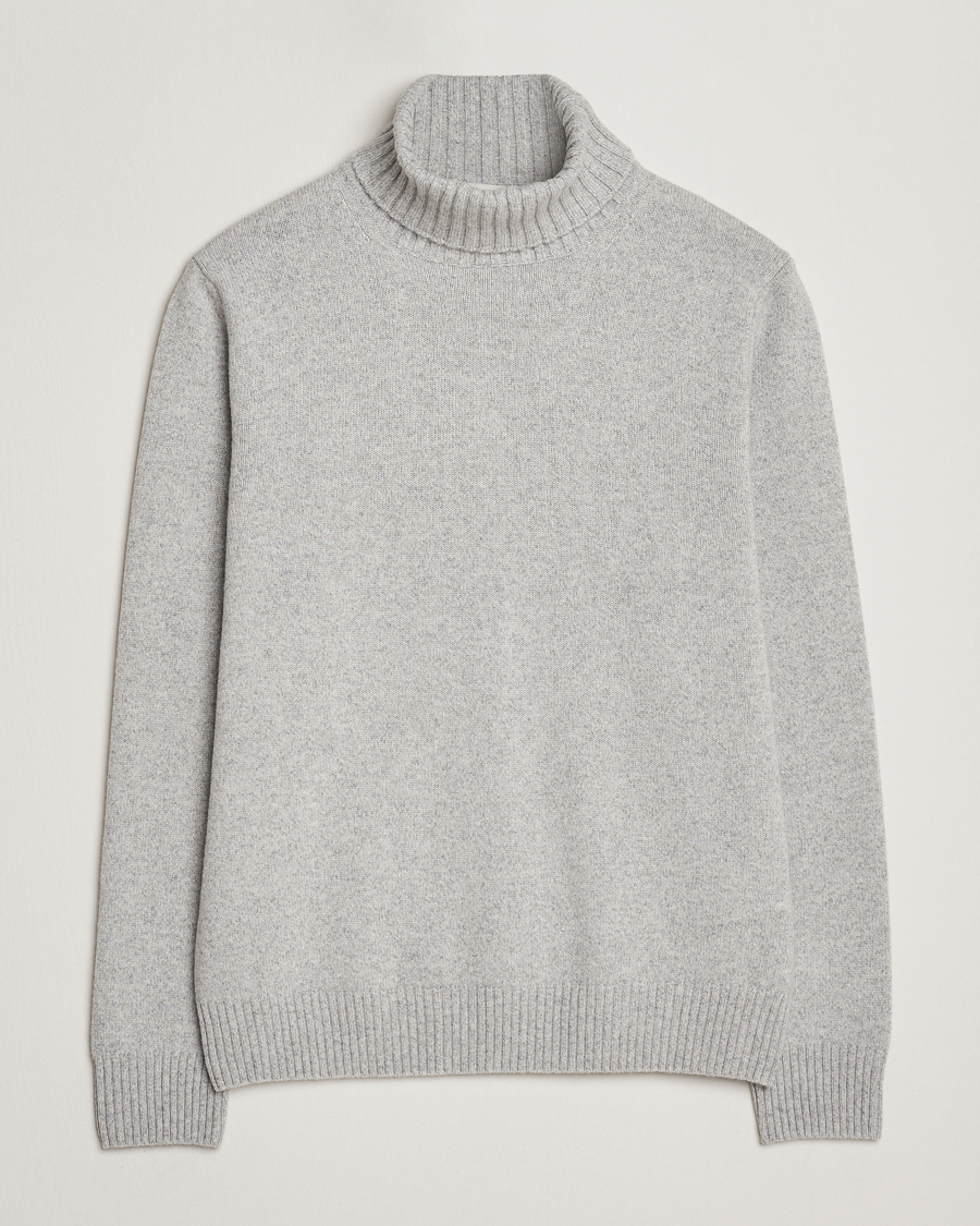 Herr | Tröjor | Morgano | Wool/Cashmere Heavy Knit Rollneck Light Grey
