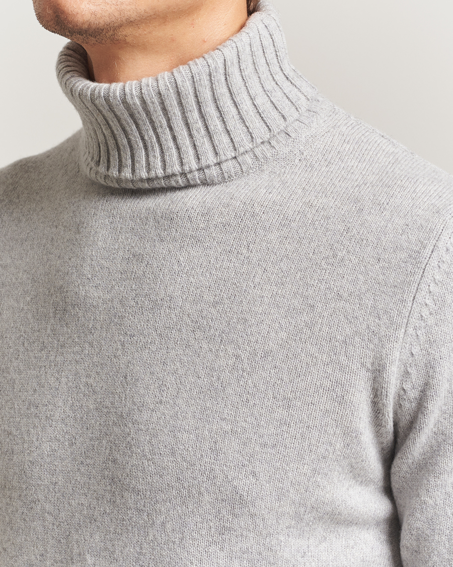 Herr | Tröjor | Morgano | Wool/Cashmere Heavy Knit Rollneck Light Grey