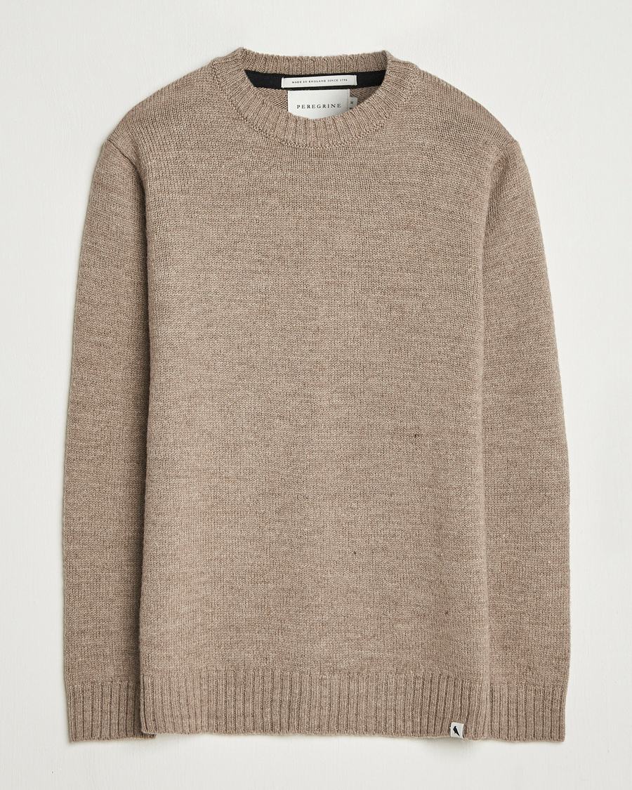 Herr | Tröjor | Peregrine | Maker's Stitch Merino Crew Light Brown