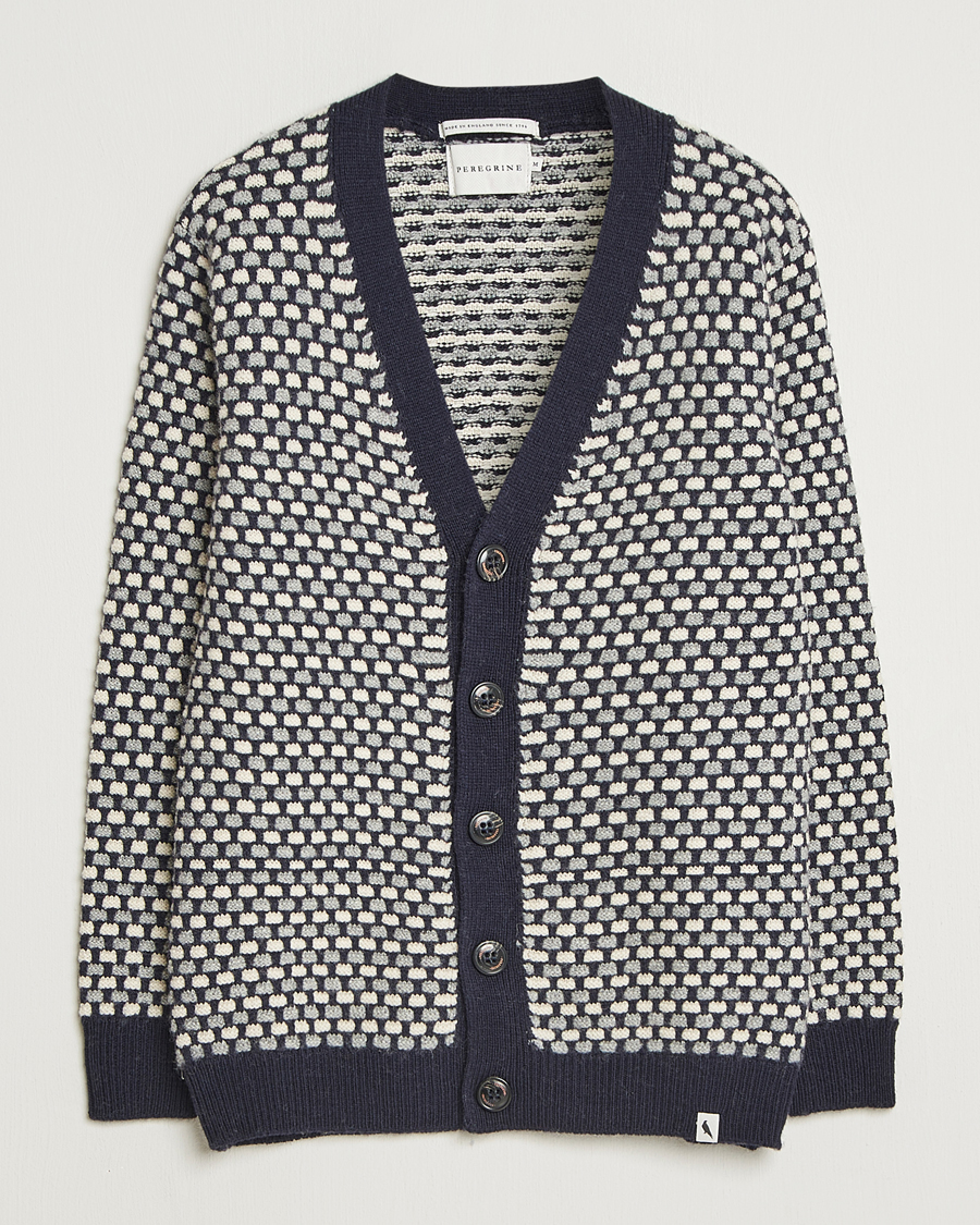 Herr | Tröjor | Peregrine | Network Merino Cardigan Navy