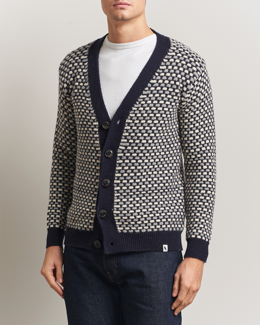 Herr | Tröjor | Peregrine | Network Merino Cardigan Navy
