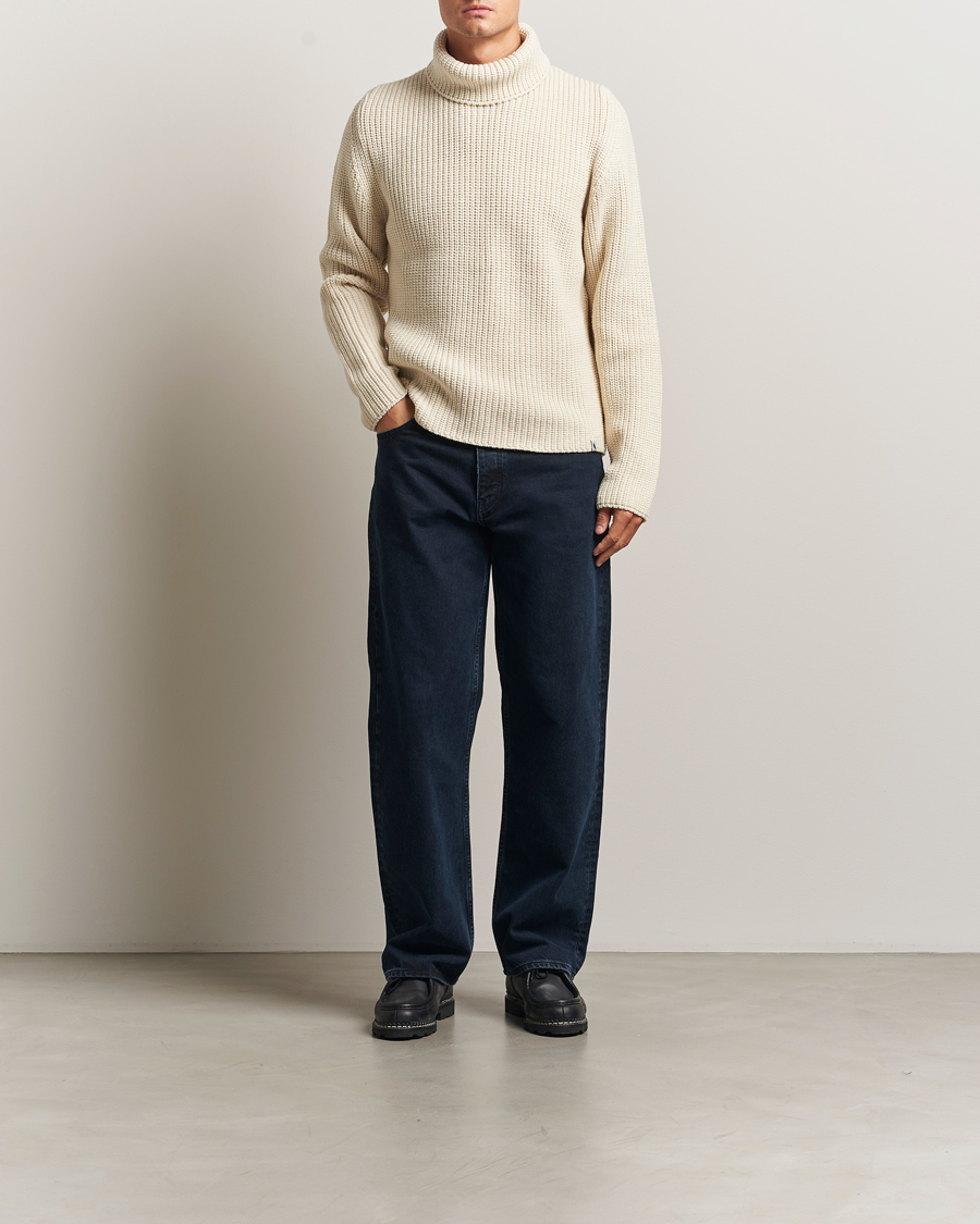 Herr | Tröjor | Peregrine | Wilkinson Knitted Merino Rollneck Ecru