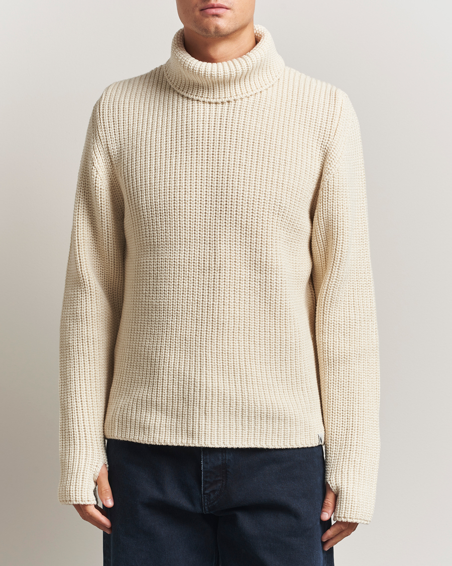Herr | Tröjor | Peregrine | Wilkinson Knitted Merino Rollneck Ecru