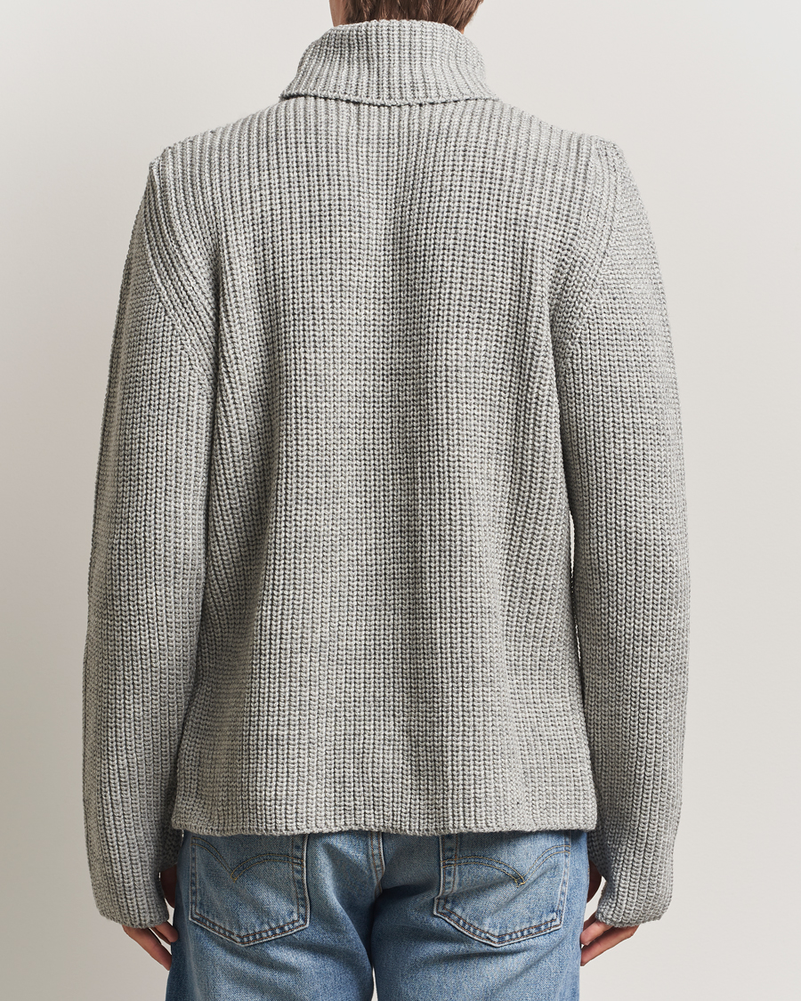 Herr | Tröjor | Peregrine | Wilkinson Knitted Merino Rollneck Light Grey