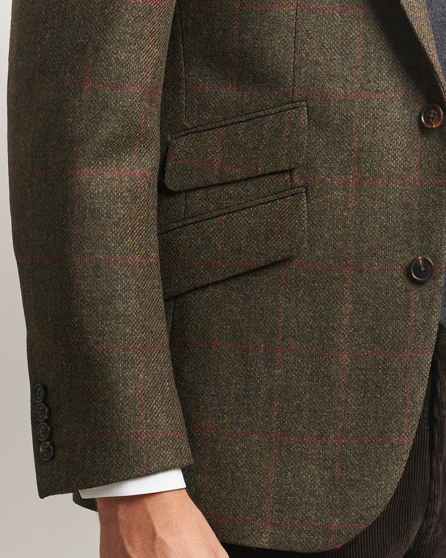 Herr | Kavajer | Walker Slater | Edward Lambswool Windowpane Blazer Dark Green