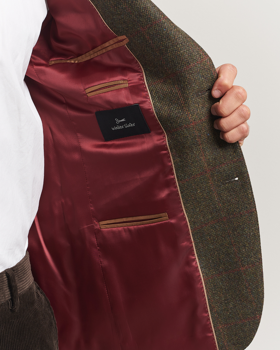Herr | Kavajer | Walker Slater | Edward Lambswool Windowpane Blazer Dark Green