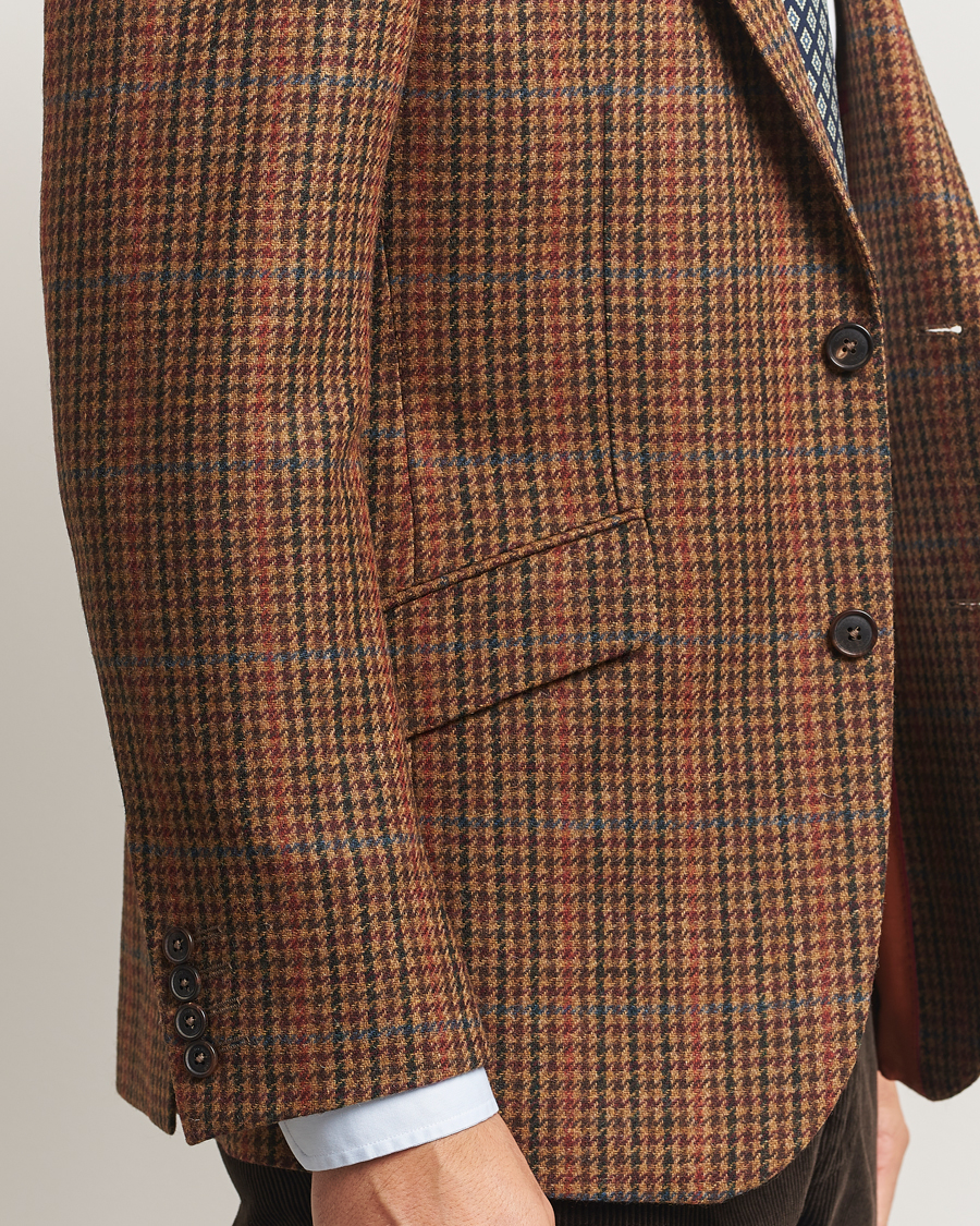 Herr | Kavajer | Walker Slater | Edward Lambswool Dogtooth Blazer Brown