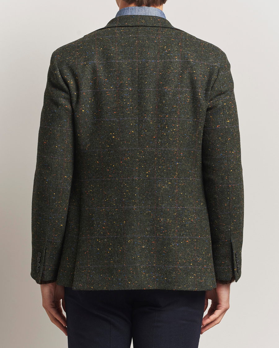 Herr | Kavajer | Walker Slater | Edward Lambswool Donegal Windowpane Blazer Dark Green