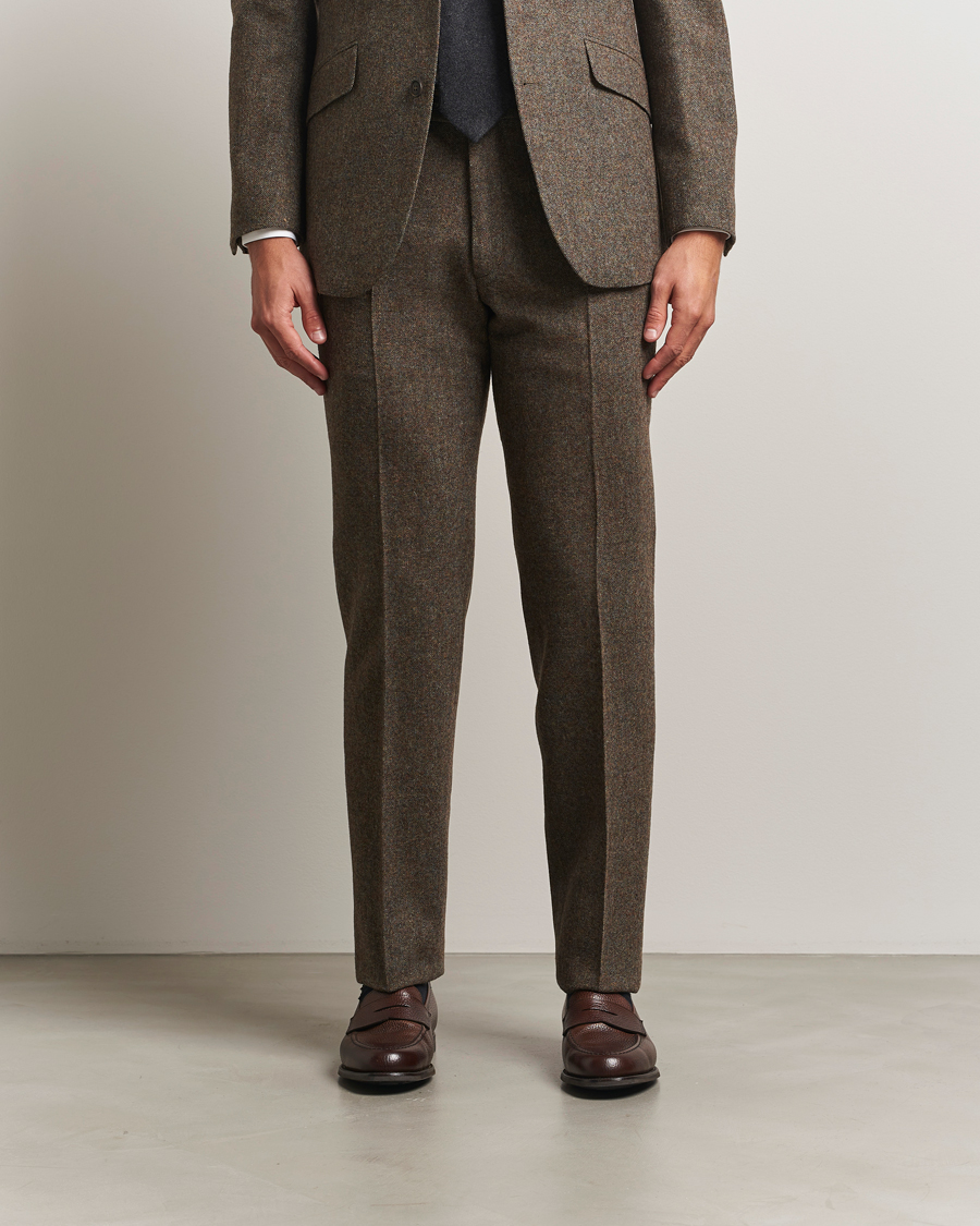 Herr | Byxor | Walker Slater | Edward Shetland Wool Donegal Trousers Dark Green