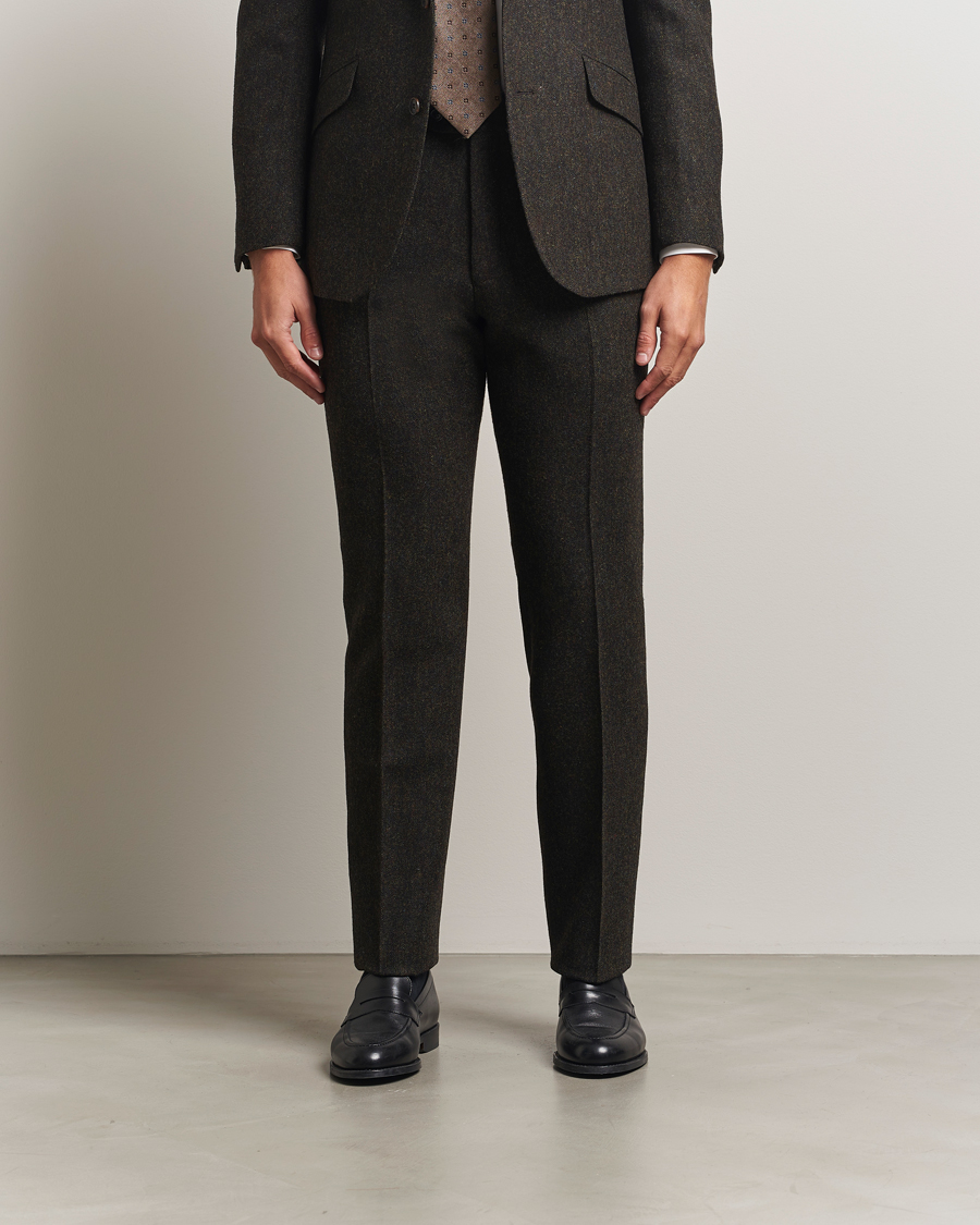 Herr | Byxor | Walker Slater | Edward Shetland Wool Donegal Trousers Dark Brown