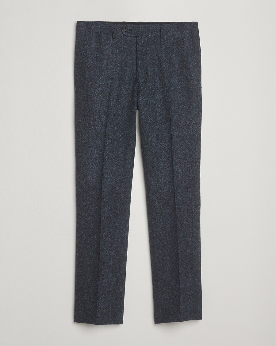 Herr | Byxor | Walker Slater | Edward Shetland Wool Donegal Trousers Navy