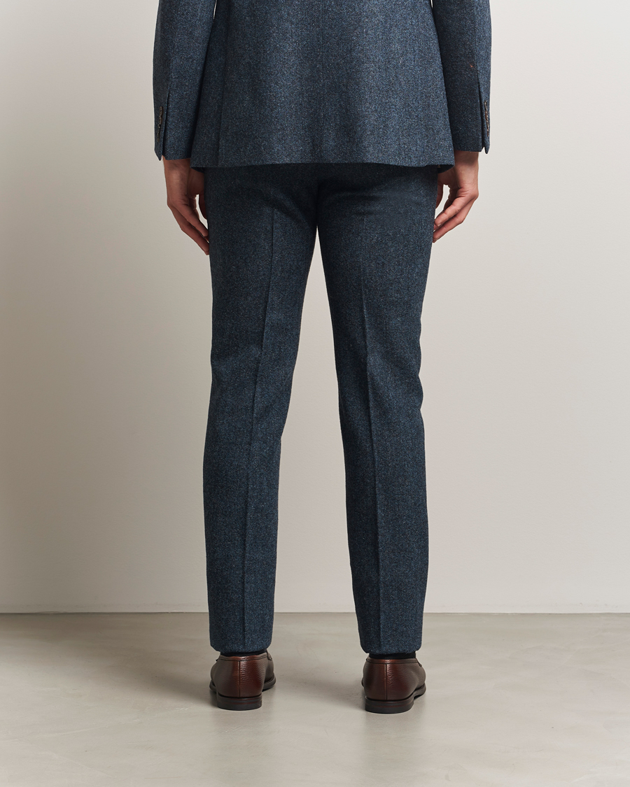 Herr | Byxor | Walker Slater | Edward Shetland Wool Donegal Trousers Navy