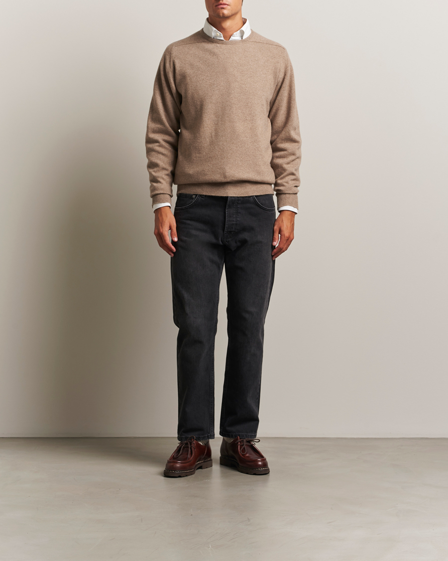 Herr | Tröjor | William Lockie | Melrose Cashmere Crew Neck Dark Natural