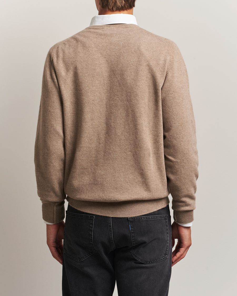 Herr | Tröjor | William Lockie | Melrose Cashmere Crew Neck Dark Natural