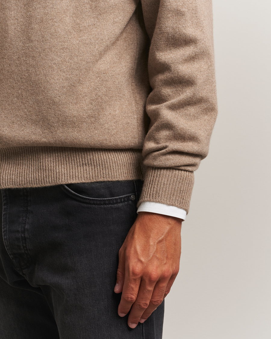Herr | Tröjor | William Lockie | Melrose Cashmere Crew Neck Dark Natural
