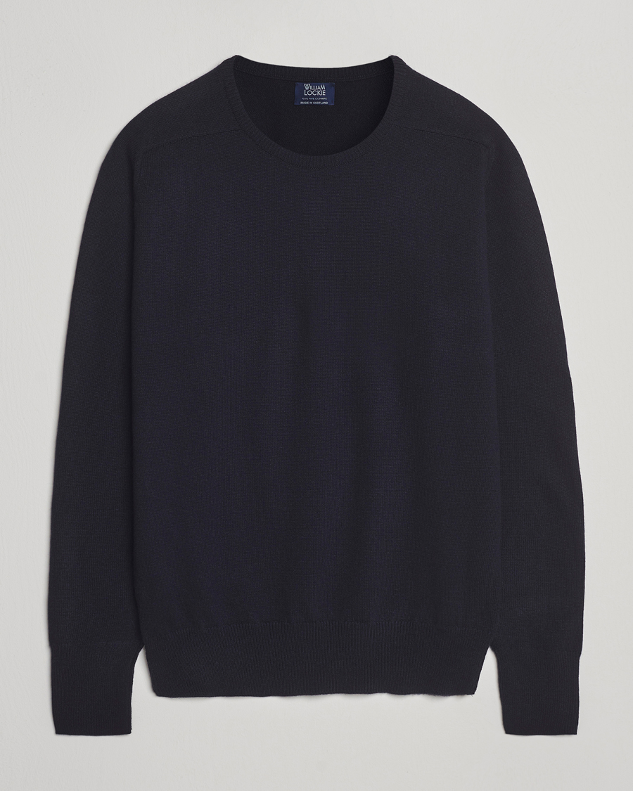 Herr | Tröjor | William Lockie | Melrose Cashmere Crew Neck Dark Navy